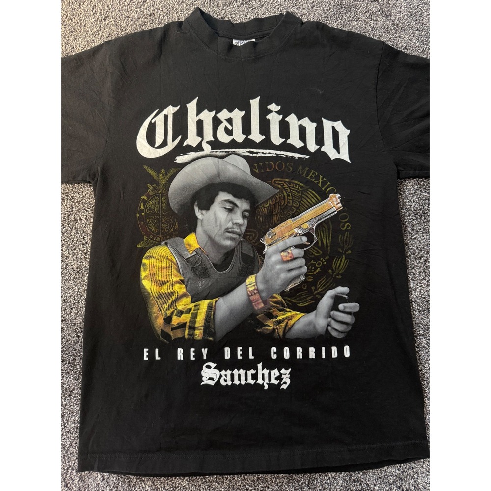 Shaka Wear Chalino Sanchez El Rey Del Corrido Black Heavyweight T-Shirt Large